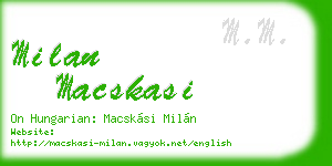 milan macskasi business card