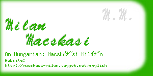 milan macskasi business card